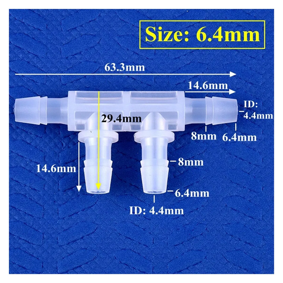 5-200 piezas de conectores de manguera de bomba de aire de acuario de tubería de 2,4~11,1 mm(6.4mm,50 Pieces)