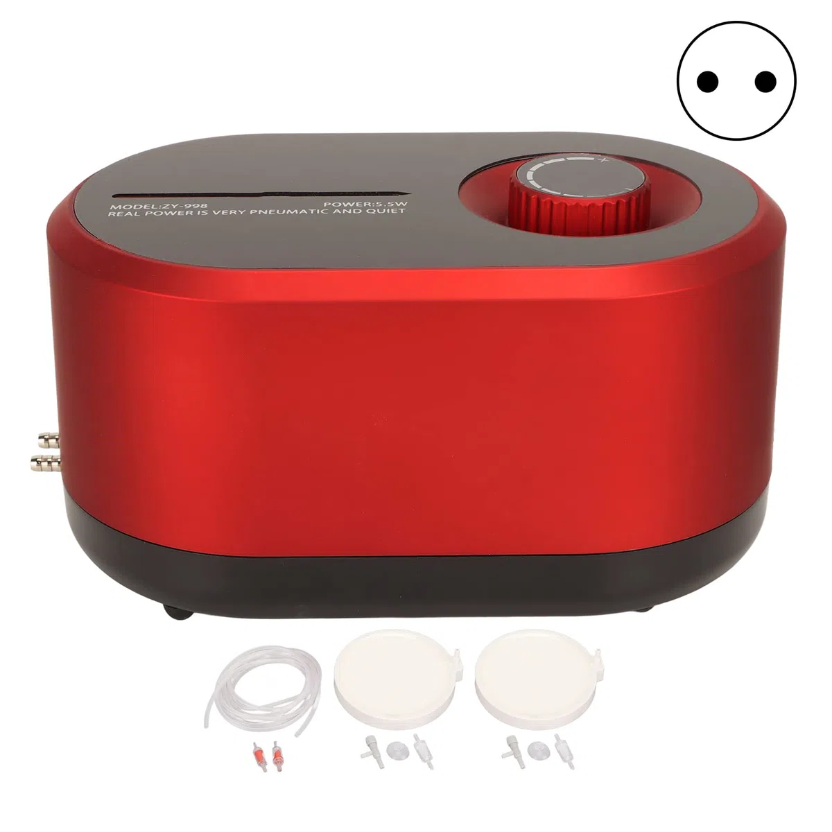 Bomba de Aire Ajustable para Acuario 1 para 4 Tecnología de Revestimiento Interior Bomba de Aire para Tanque de Peces de Gran Volumen Fuente de Alimentación de CA Silenciosa para