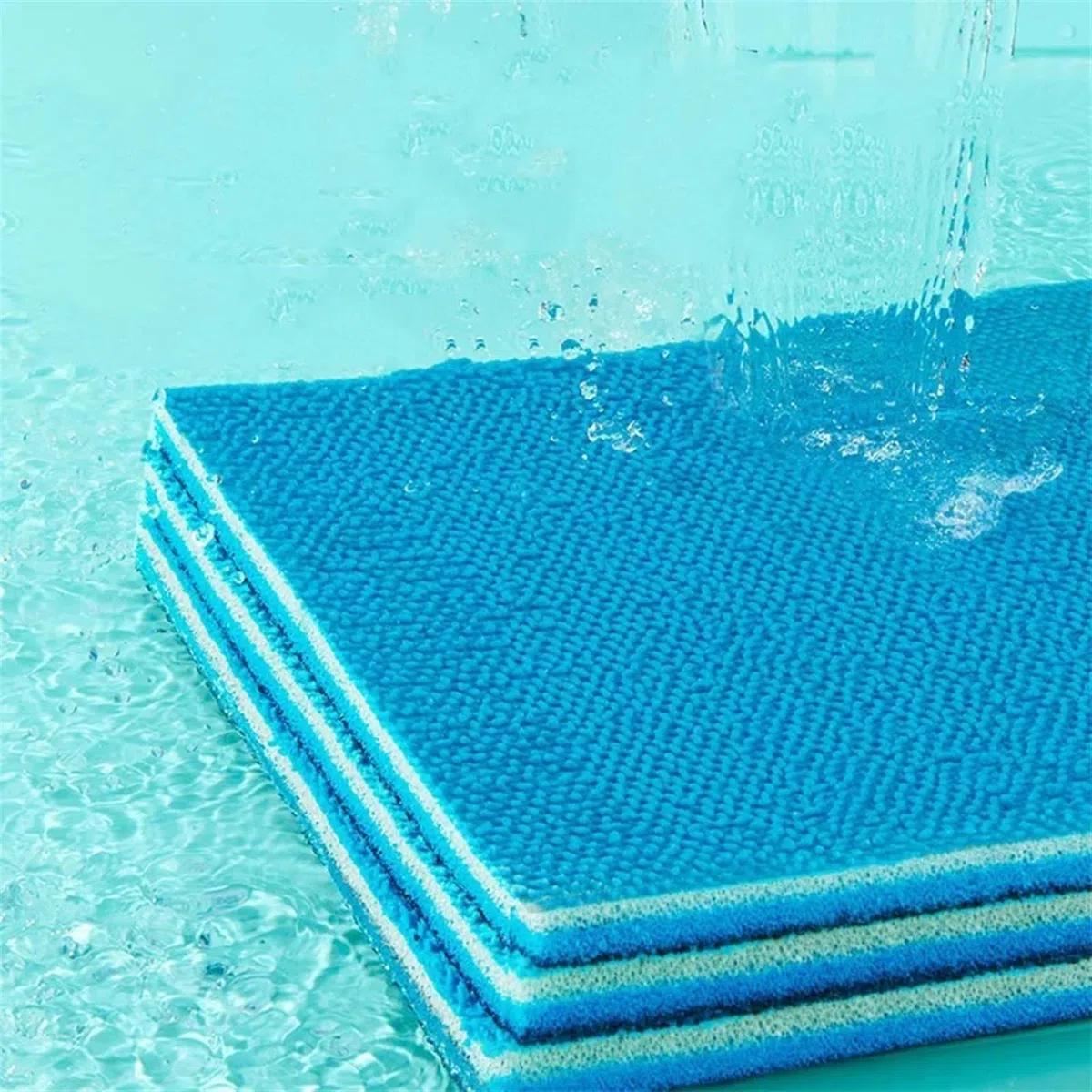 Almohadilla de esponja para filtro de acuario, Esponjas de filtro acuario 4 capas sin pegamento, lavables y recortables(40 x 30cm)