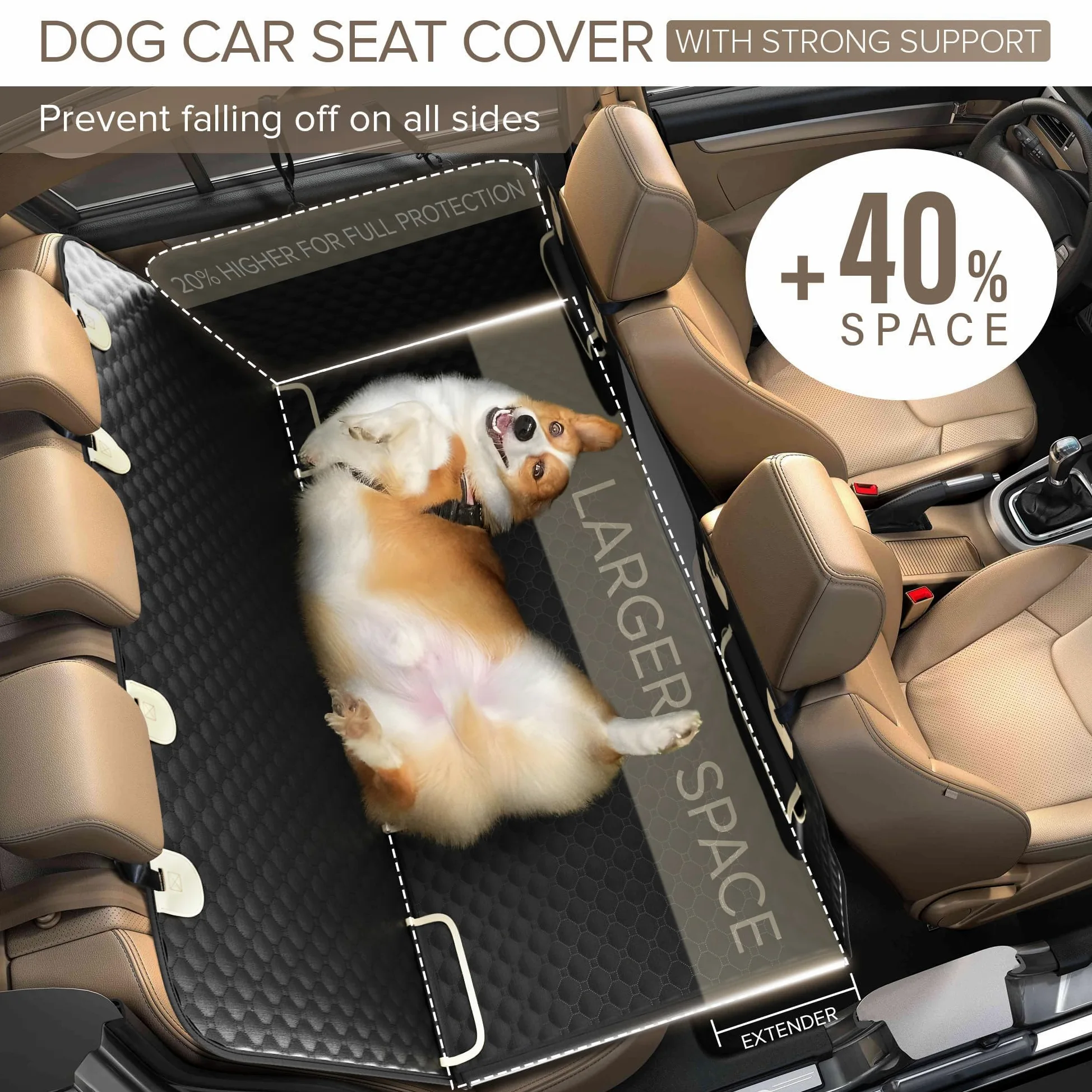 Cubierta Asiento Coche Perro Impermeable para VW Polo V Hatchback 2009-2014, Alfombra de Asiento de Estilo Hamaca Protector Antidesliante Mascotas Perros Accesorios