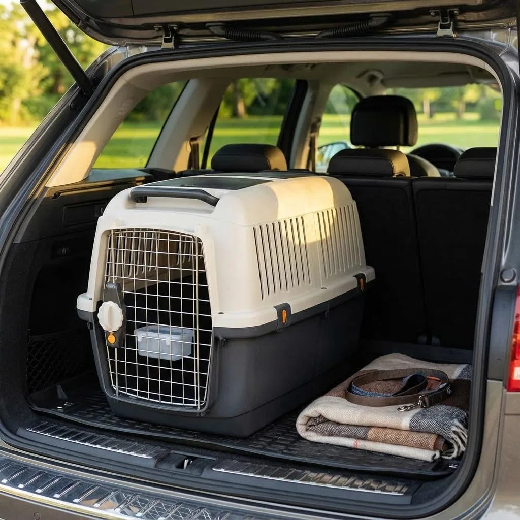 Suinga Transportin para Perro Grande 50x70x51 cm. Caja de Transporte de plástico para Perros y Gatos, Jaula de Transporte