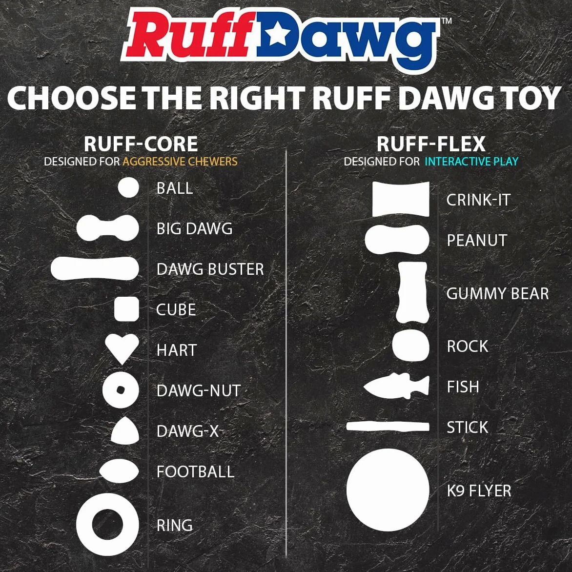 Ruff Dawg Dawg-Buster XL - Palo masticable indestructible de goma sólida para perros de menos de 40 libras, flota y rebota, fabricado en Estados Unidos