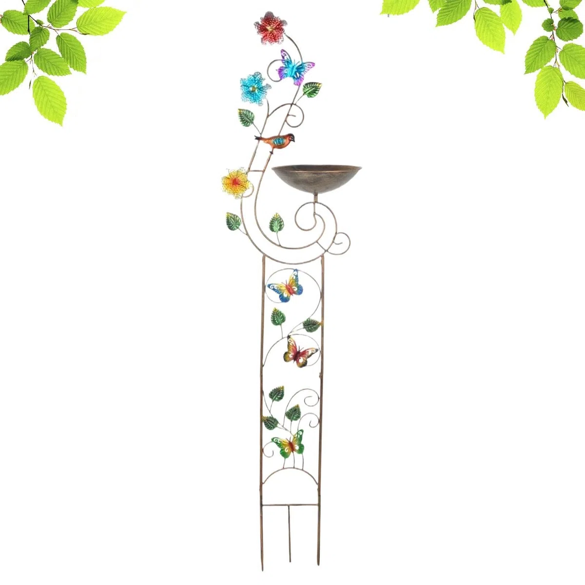 Bebederos para Aves de Exterior Soporte de Plantas y Depósito de Agua | Cuenco Baño Pájaros Para Jardín Patio Césped Patio Trasero Fuente De Agua Decorativa Exterior Cuenco Jardín Césped Trasero