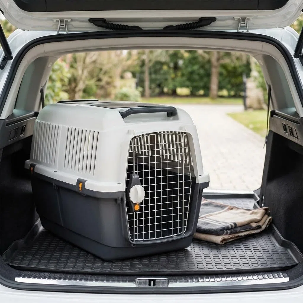 Suinga Transportin para Perro Grande 50x70x51 cm. Caja de Transporte de plástico para Perros y Gatos, Jaula de Transporte
