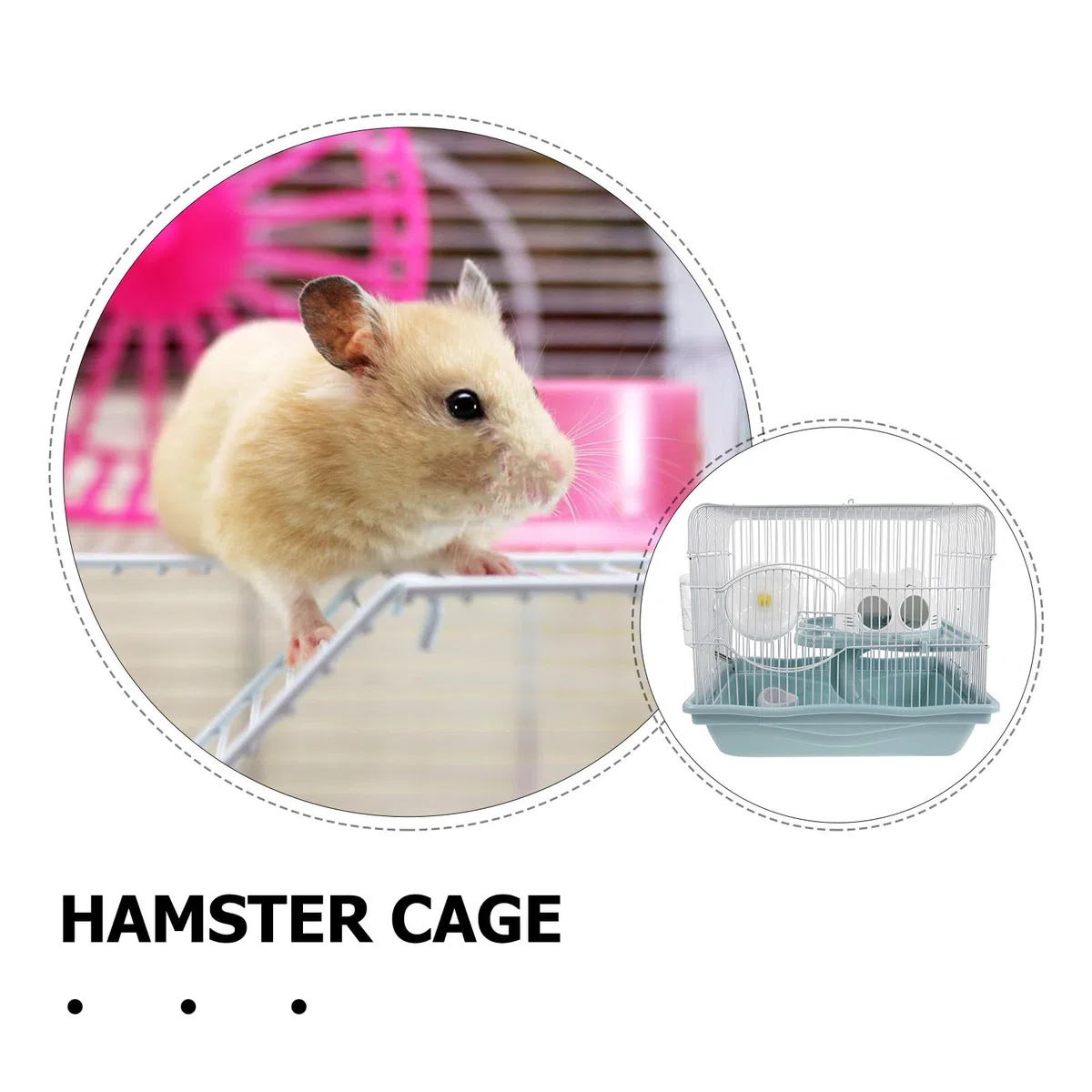Jaula para Hámster de Dos Niveles con Base Profunda de Plástico