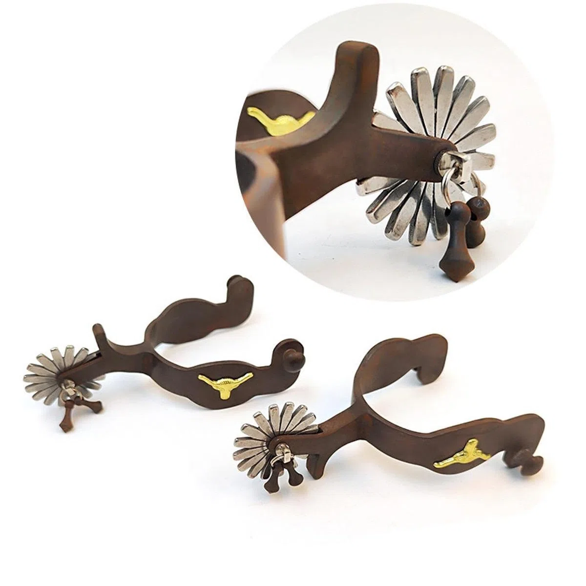 Amagogo Espuelas Caballo Occidentales, espuelas Vaquero Occidentales, Entrenamiento para Adultos, Accesorios equitación, Lisas, para Hombres y