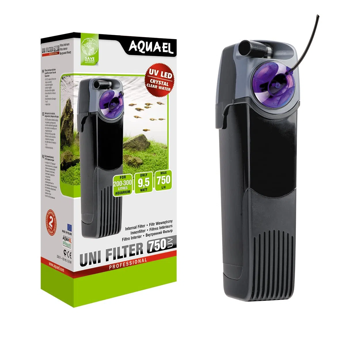 Aquael UniFilter - Filtro Interior UV para acuariofilia 750 L/h
