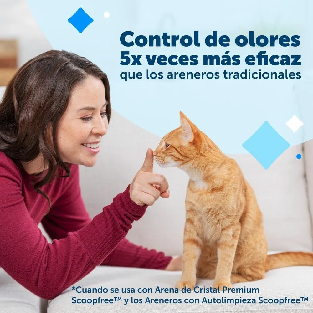 PetSafe ScoopFree Bandeja de Arena Reutilizable con Arena Cristal | Control de Olores, Limpieza Fácil, Diseño Duradero
