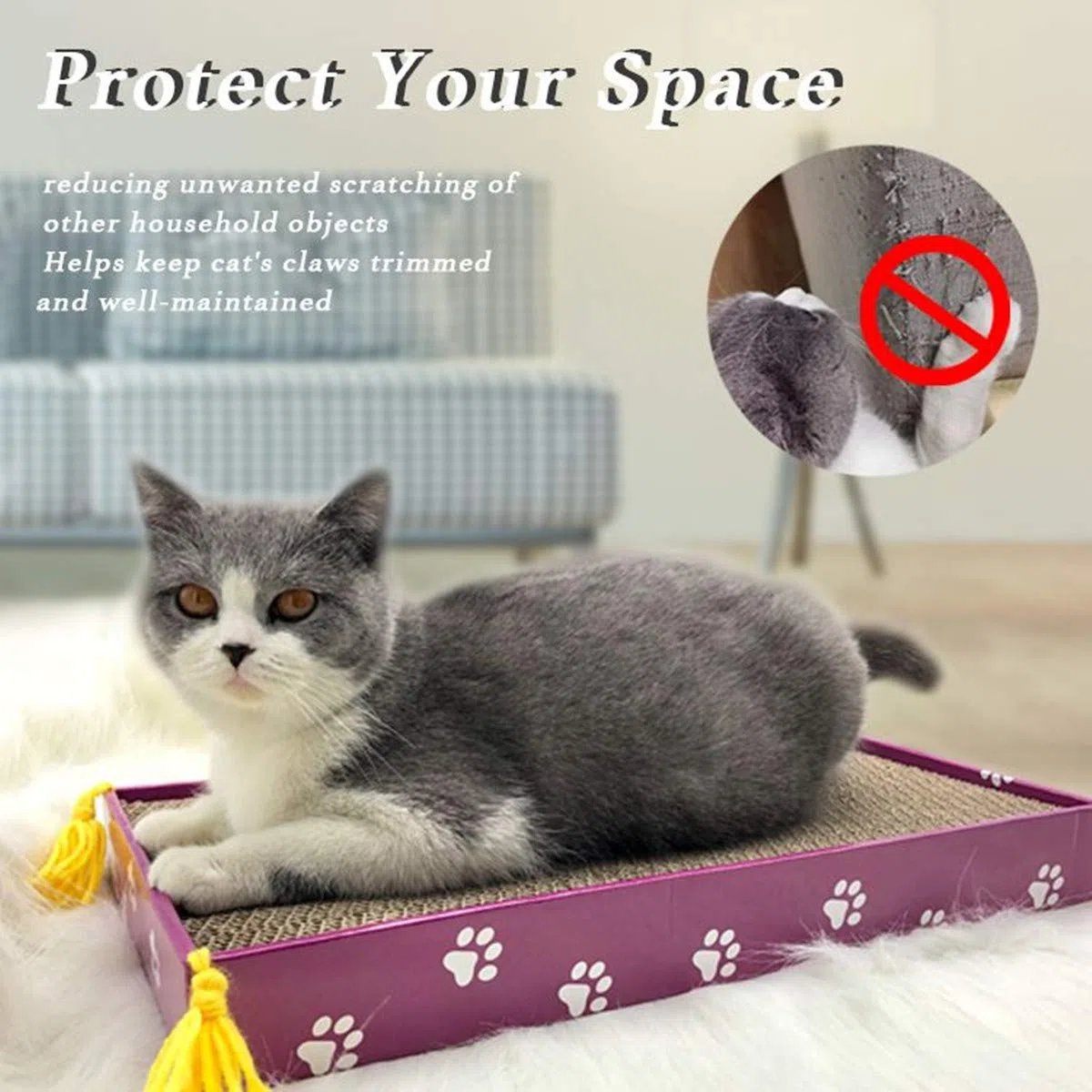 PEEKAB Rascador de cartón para Gatos, Tabla Ancha para rascar Reversible, Corrugado, Almohadilla para rascar Gatos con Caja incluida, 3 Piezas Grandes