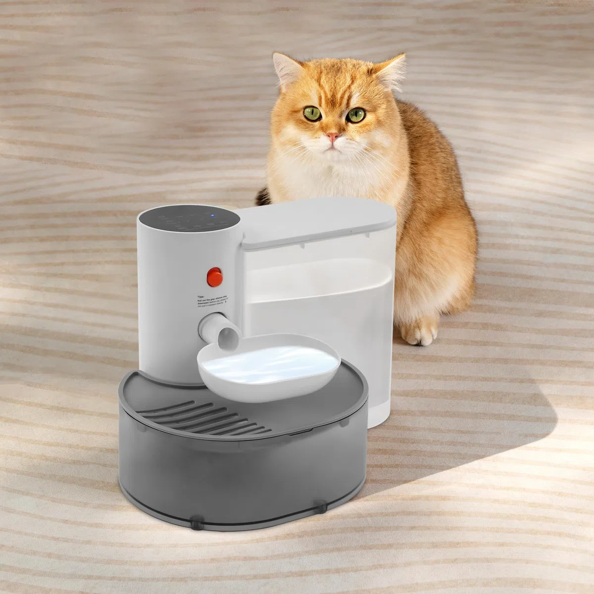 Fuente para gatos de 3 L, fuente inteligente para gatos, fuente para gatos con depósito de agua fresca y de aguas residuales, fuente para beber para gatos con excelente duración de la batería
