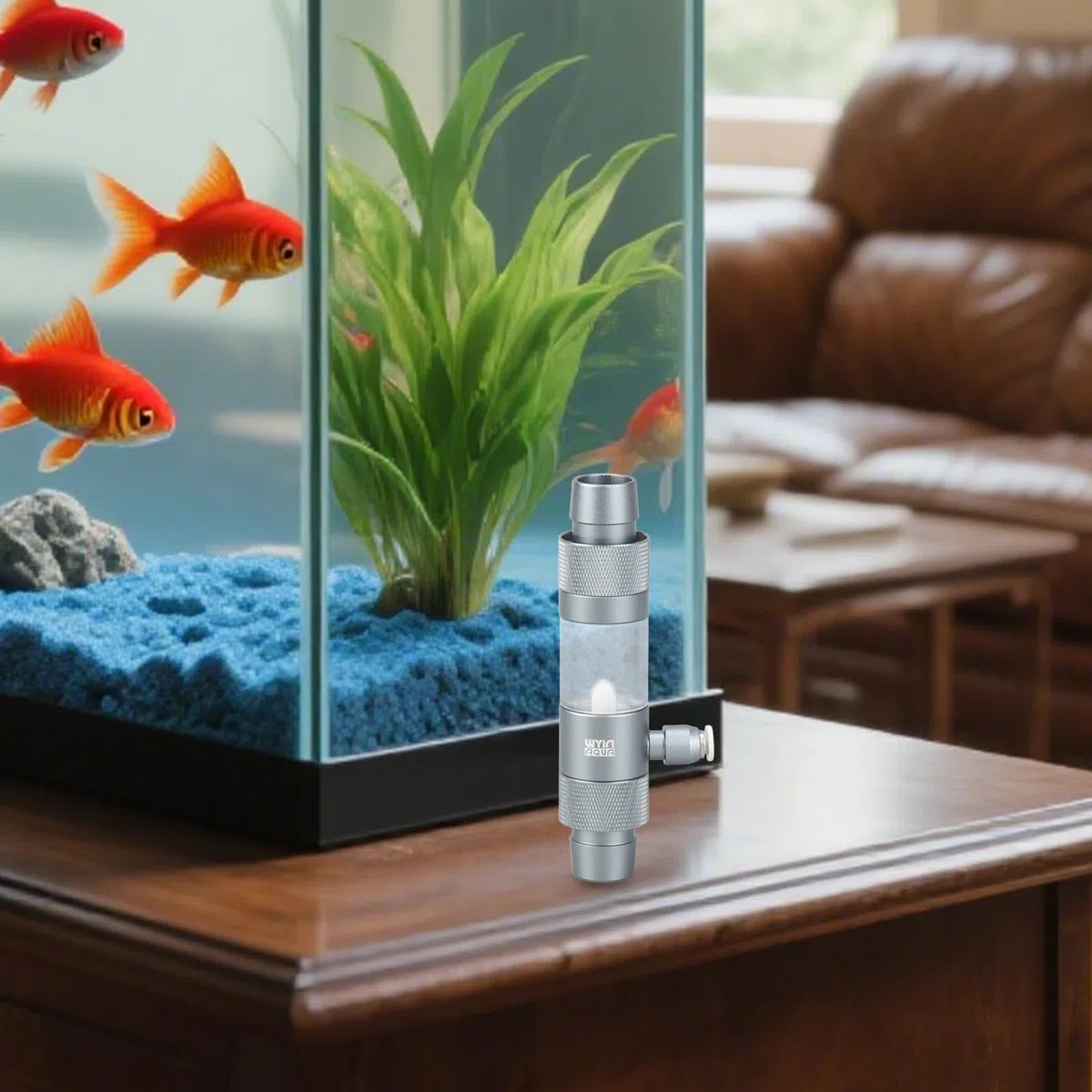 Difusor de CO2 para Acuario de Burbujas de Aluminio Y Acrílico con Ventana Transparente Diseño Compacto Y Conexión Rápida Adecuado, Wy500120
