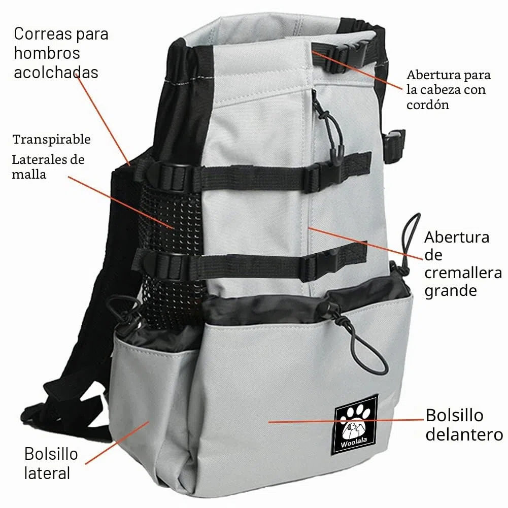 Bolsa de transporte para perros de 1 a 25 kg con diseño de cabeza de cordón, mochila ventilada para perros pequeños y medianos, transportador diario para cachorros para caminar al aire libre, seguro