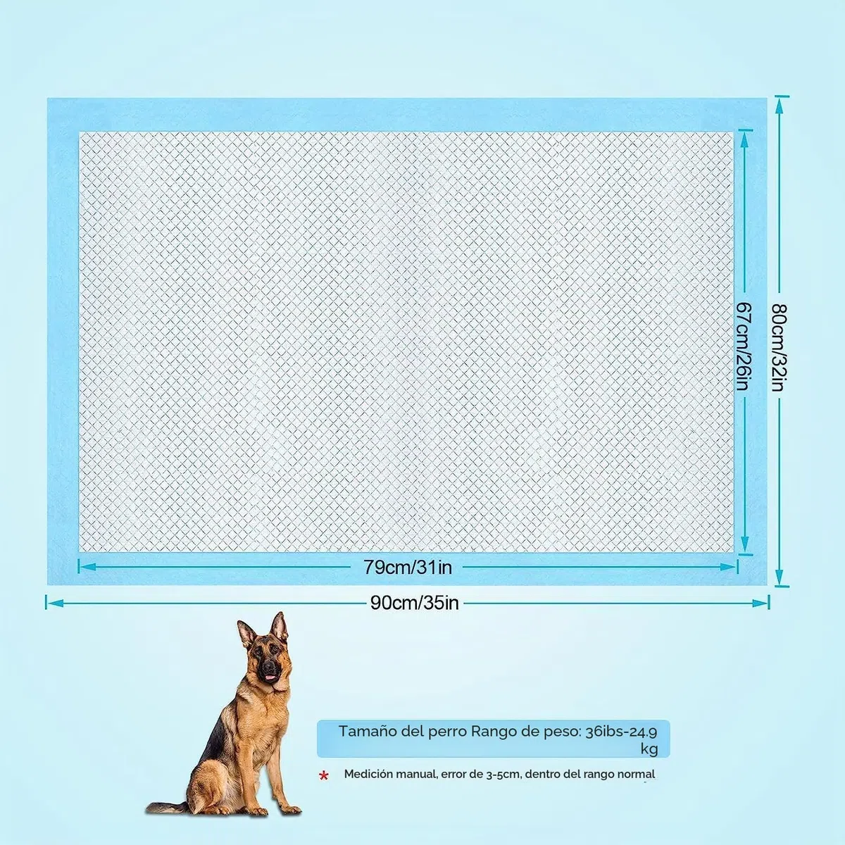 Ownpets Empapadores Perros, 80x90cm, Paquete de 40, Desechable, Secado Rápido,6 Capas, Azul, XL