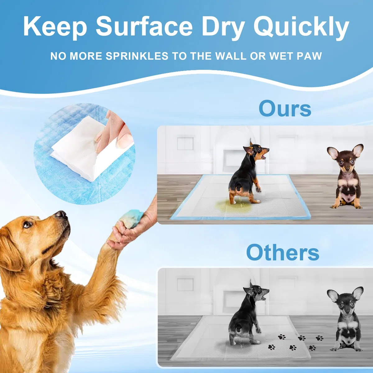 Almohadillas para orina para Perros, 28 x 44 Pulgadas, 100 Unidades, Almohadillas para orina de Perro, Extra Grandes, a Prueba de Fugas y súper absorbentes, Almohadillas Desechables Gruesas para