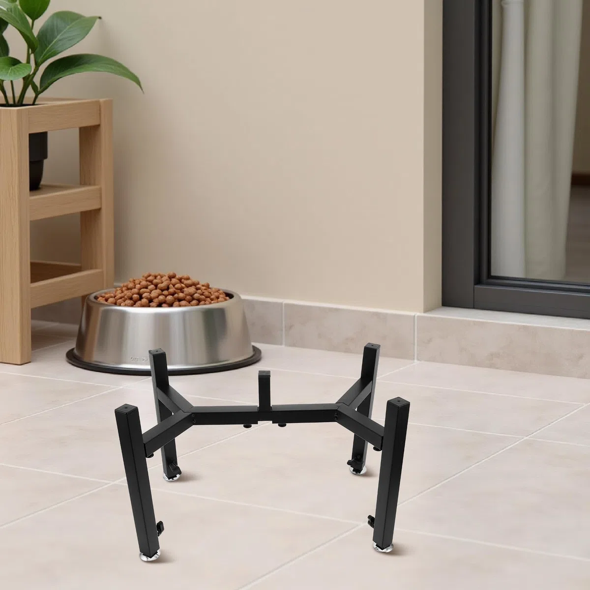 GALPADA Soporte Ajustable y Diseño Resistente de Acero Inoxidable para Comedero Doble Altura Regulable para Perros y Mascotas para Interiores y Exteriores