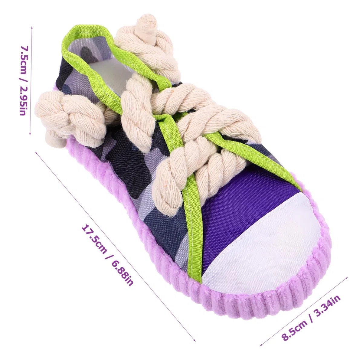ifundom Juguete para Morder Forma de Zapato para Perros Medianos y Grandes, Chirriante y Fácil de Limpiar Cuerda de Algodón y Lona