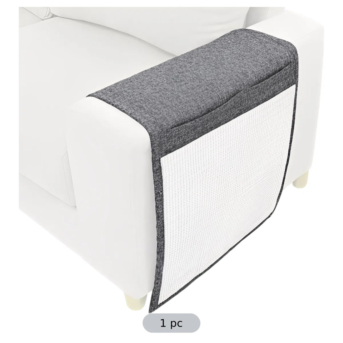 Almohadilla para rascar sofá y gatos, rascador de esquina de sisal natural de 51 pulgadas para el lado del sofá, protección de muebles contra gatos, almohadilla lateral grande con borde de tela, gris