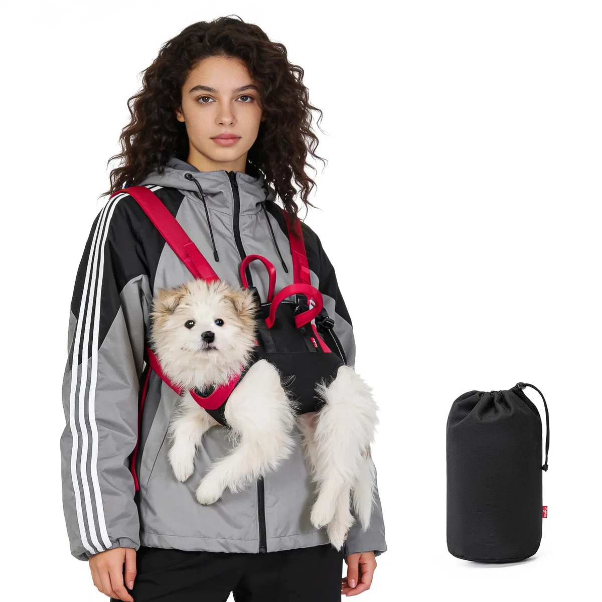 Wakytu Correa de rescate de emergencia para perros, arnés de elevación ligero y plegable con asa, transporte seguro para perros pequeños y medianos, ideal para senderismo, esquí (8-16 libras)