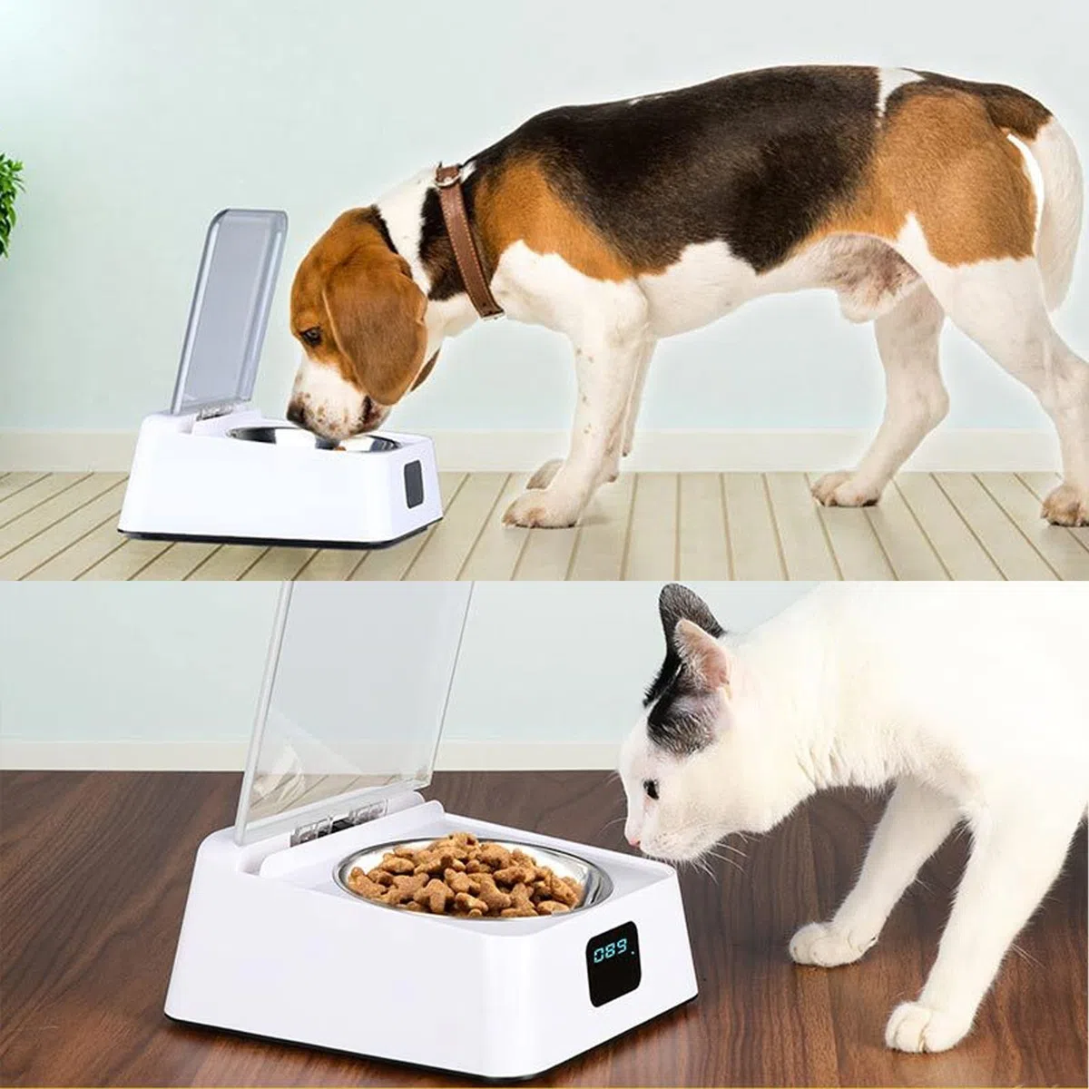 Cuenco de Alimentación Inteligente Automático para Gatos, Comedero Sensible para Mascotas, Tapa Que Evita Resbalones, Inducción IR para Mascotas Pequeñas, Comedero para Gatos