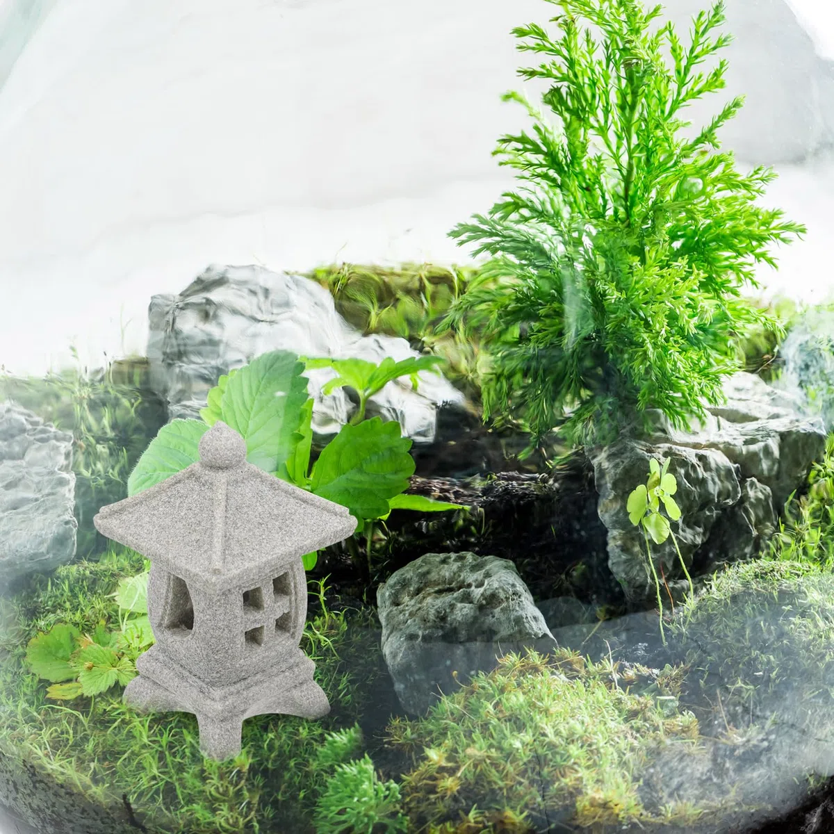 POPETPOP 2 Juegos Adornos De Linterna De Piedra Adornos De Acuario Grandes Largo Decoración Tanque Piscina Manguera De Aire del Acuario Juguete Torre Equipo Bol Roca Light Grey 2 Piezas * 2