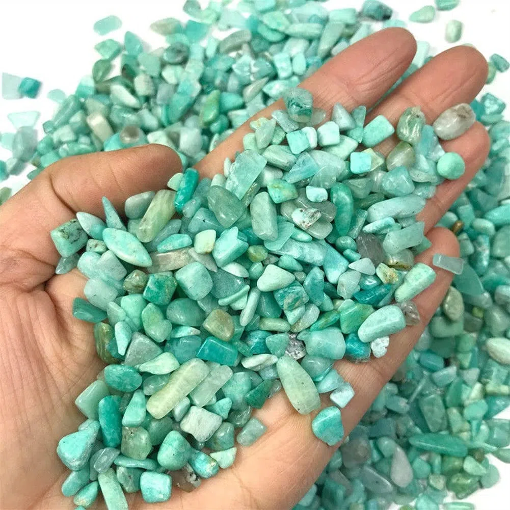 50g de Grava de Cristal Natural de amazonita, desmagnetizador de pecera, Cristal de Piedra Natural Ornamental