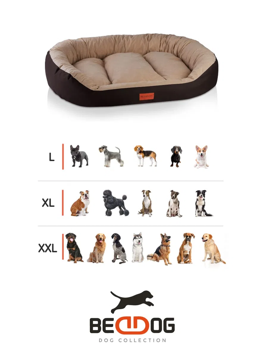 BedDog Cama Perro XL - Cama para Perros - Camas Perros Mediano - Colchoneta Perro - Colchon Perro Grande en Tejido Alicante