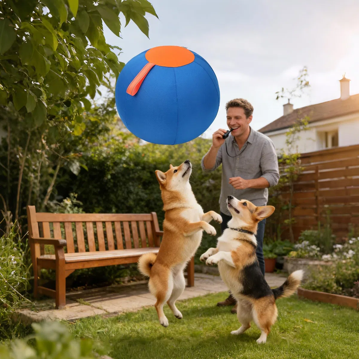 Pelota de pastoreo para perros Mordedor inflable para cachorros | Pelota Relajante para Perros para Jardín, Terraza, Parque, Apartamento, Hogar, Oficina, Refugios y