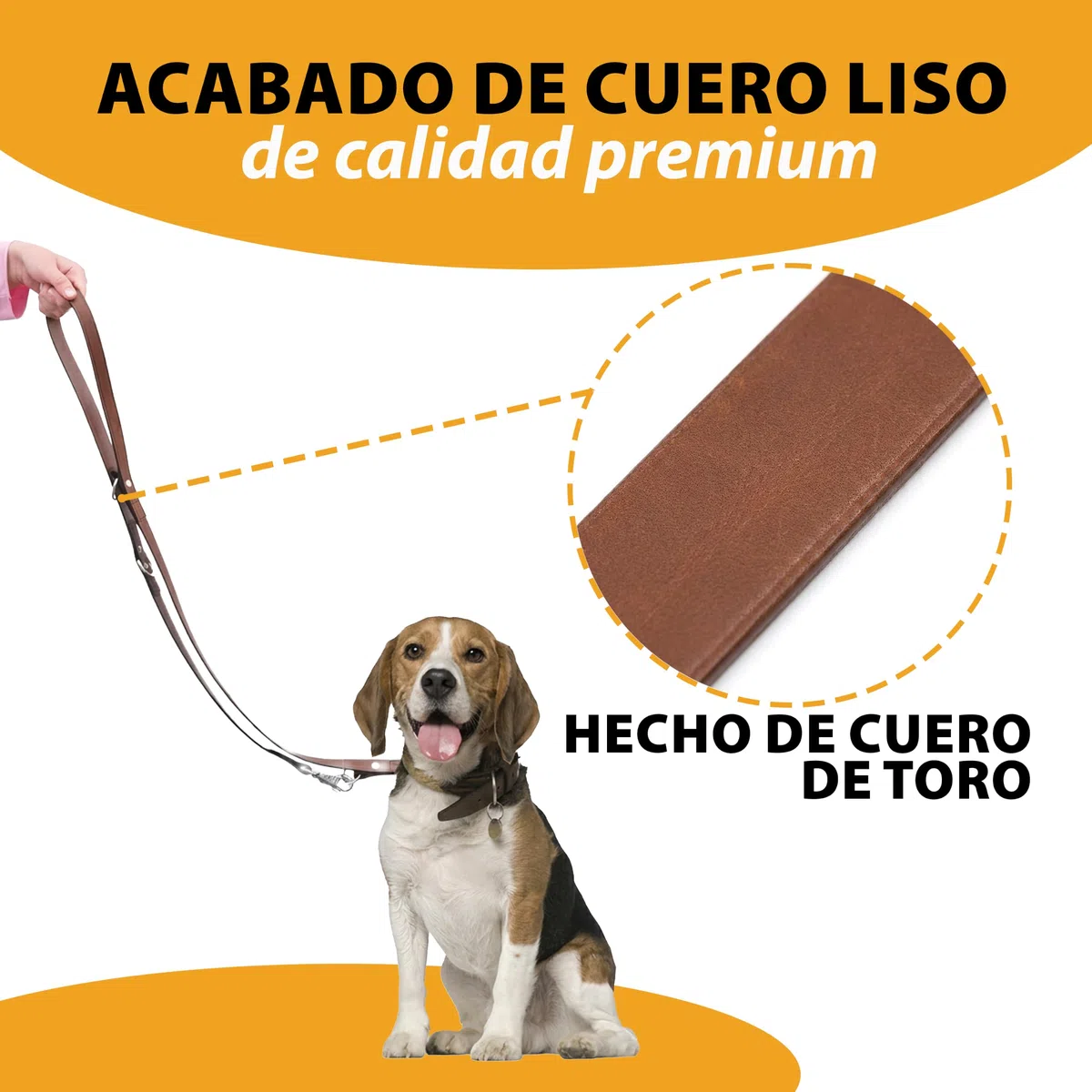Ferplast Feplast 75147958 Correa para El Adiestramiento de Perros VIP Ga22/200, Robusto Cuero de Toro, Longitud Regulable, 22 Mm x L, 120 x 200 Cm Marrón
