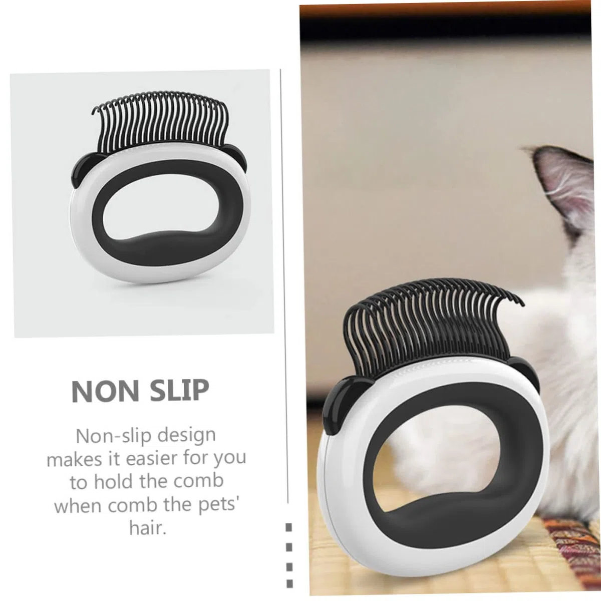 Happyyami 5piezas Cepillo De Aseo Para Gatos Mango Ergonómico Peine De Mascota Para Eliminar Pelo Suelto y Desenredar Accesorio De Cuidado Diario Para Perros y Gatos