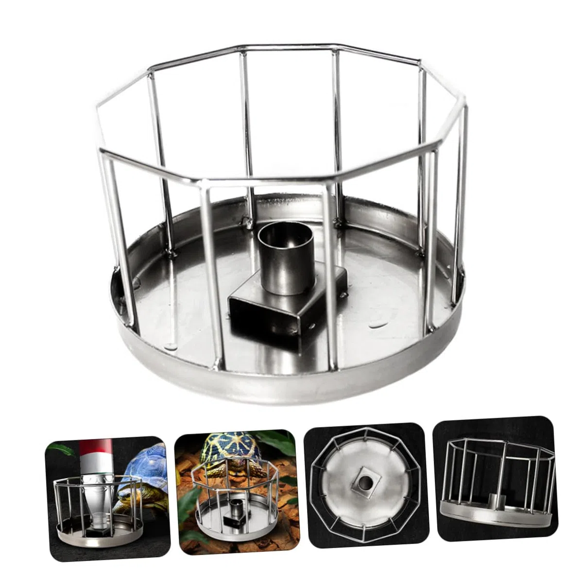 Bebedero Automático para Reptiles Plato de Agua de Acero Inoxidable Resistente Óxido Diseño Antivuelco para Tortugas y Mascotas Pequeñas Mantenimiento de Agua y Limpia