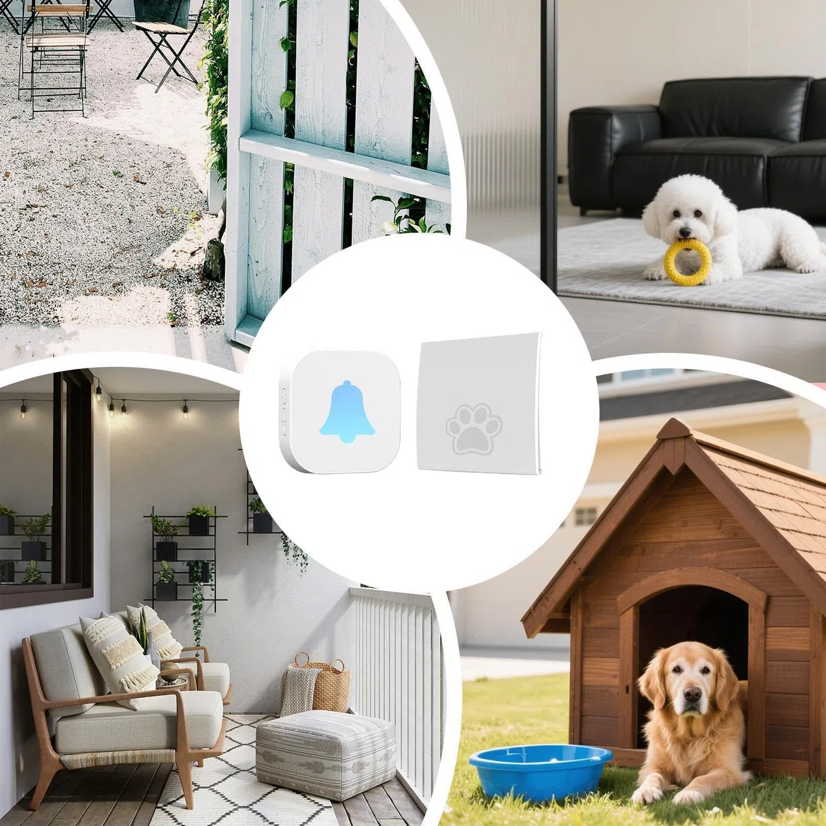 Timbre Para Puerta Canino Eléctrico de Largo Alcance Resistente a la