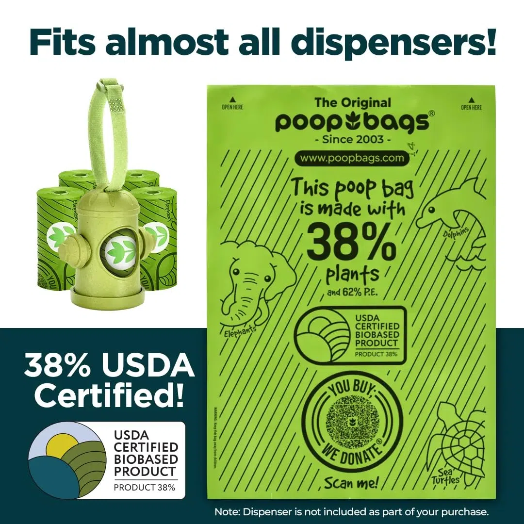 Caca Bolsas Reciclado 9 x 13 Count Down Rollos, poopbags Son numerados para Cuenta atrás de 15 a 1 Individual para Siempre Sabe cómo Muchos Son Izquierda en la Roll- 120 Bolsas