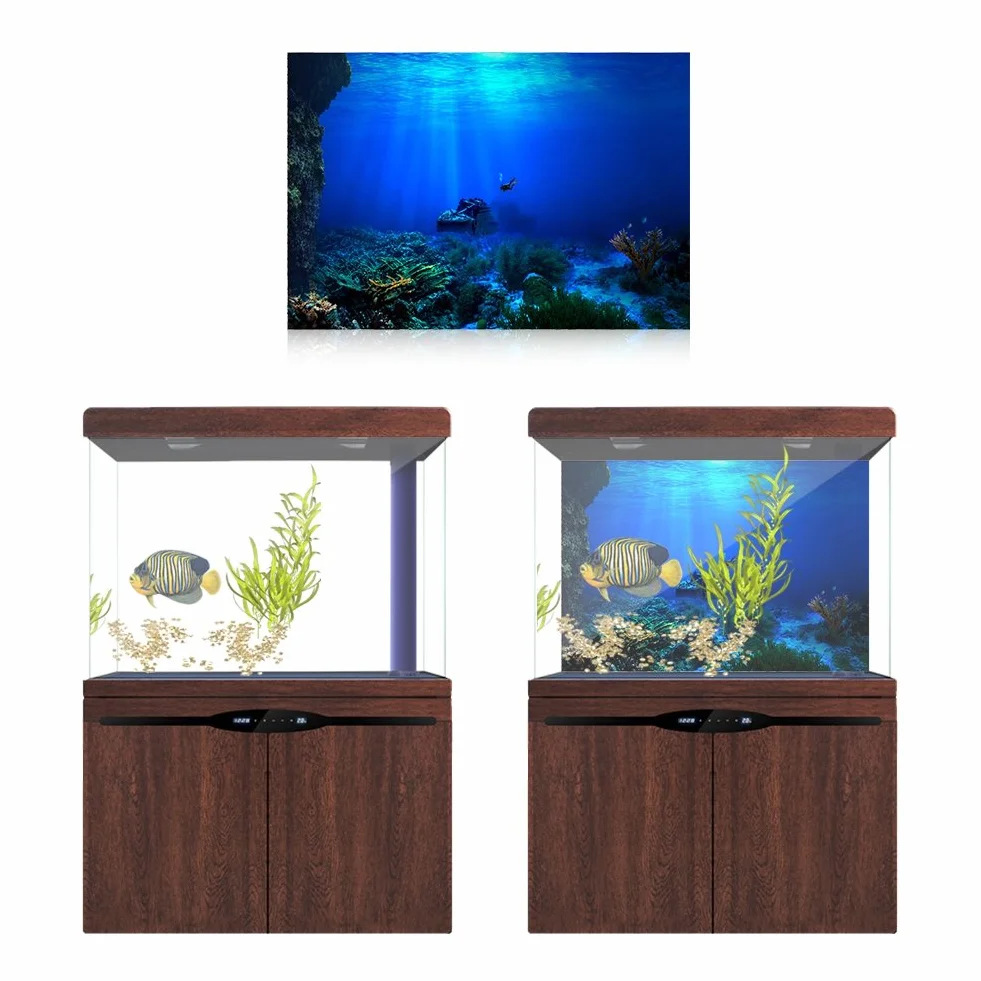 BTER Póster de PVC Duradero de Fondo Autoadhesivo para Acuario(122 * 61cm)