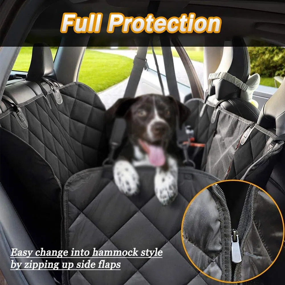 Protector Asiento Coche Perro para Mercedes-Benz B-Class 2010-2025 MPV 5-Seater, Impermeable Antideslizante Asiento Trasero con Ventana de Malla y Bolsillos,All-Black Version