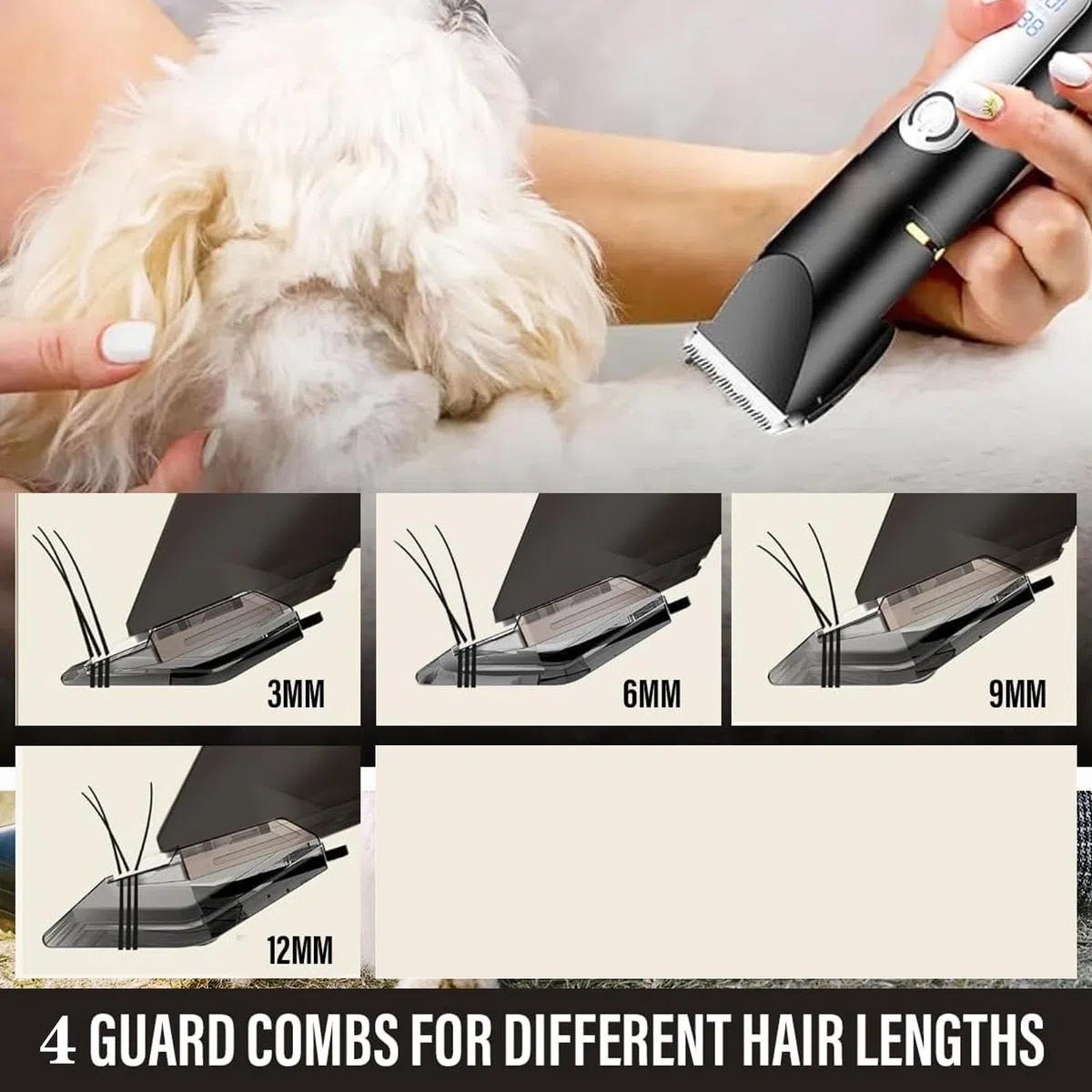 Kit De Aseo Para Cortapelos Para Perros, Recortador De Pelo Para Perros Y Gatos Recargable De Bajo Ruido Con Tijeras De Peluquería Canina, Cortapelos Inalámbrico Para Perros, Gatos Y Animales