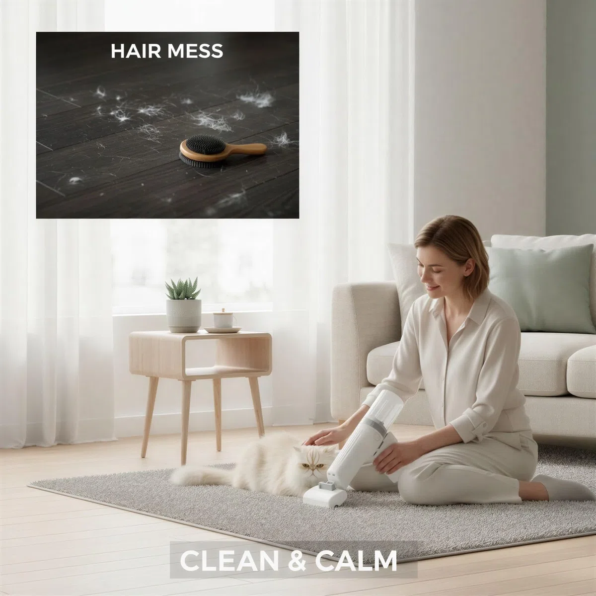 Kit de aseo 5 en 1 para perros y gatos, aspiradora inalámbrica para pelo de mascotas, cepillo eléctrico y colector, herramienta de eliminación de pelo para el hogar