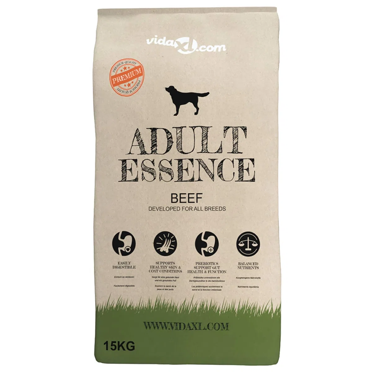 Comedero elevado con cuencos de acero inoxidable, dispensador de agua para perros y gatos, doble estación antideslizante, 4,1 L por cuenco, con 15 kg de comida seca para interior y exterior