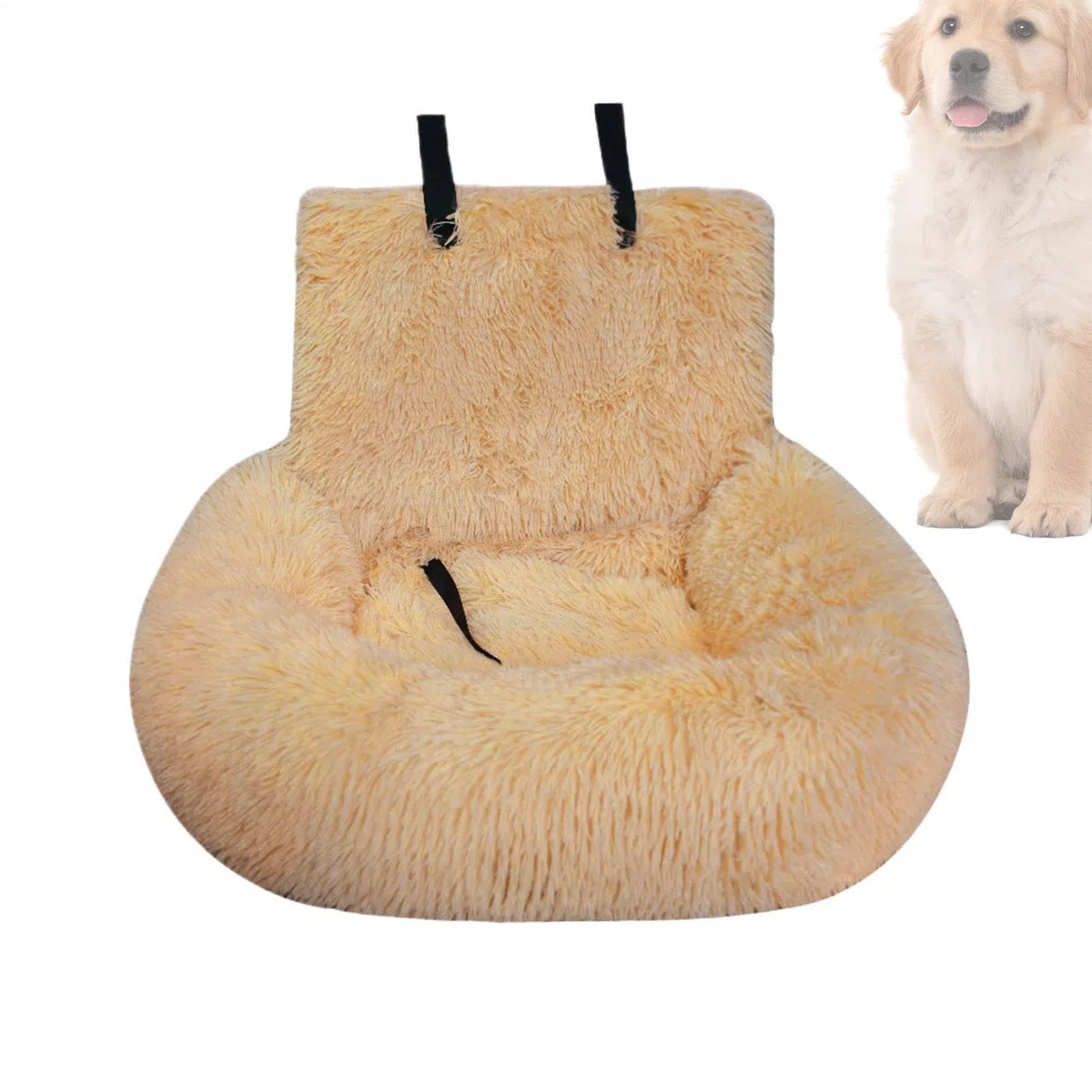 Asiento de coche para , cojín de asiento de coche de felpa para cachorros, cojín de cama de mascotas antideslizante para viajes, camping, senderismo, desplazamientos diarios