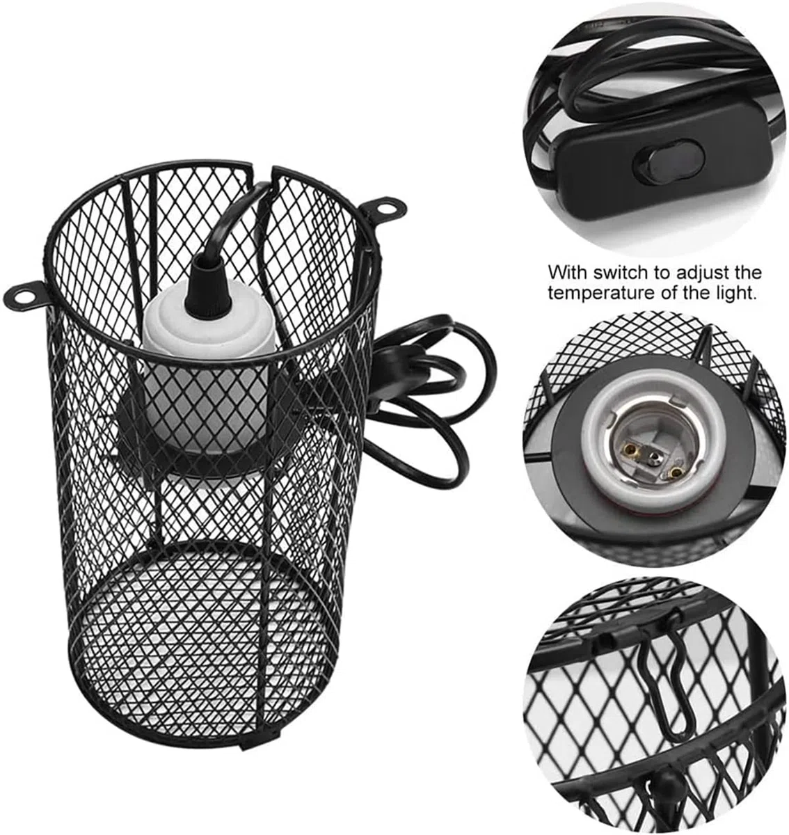 Pantalla Lámpara Resistente Al Calor Reptil, Pantalla Lámpara Calefacción Reptil, para Loros, Lagartos, Tortugas Marinas,25W