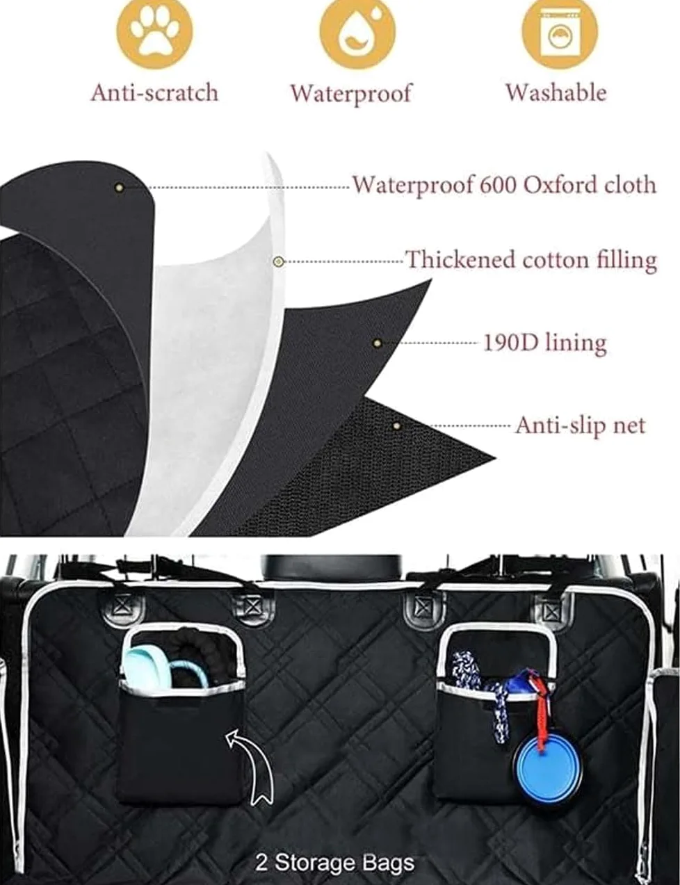 Funda Maletero Coche Perros para Toyota Tundra Alphard Sienna Fortuner,Impermeable Alfombrilla Protectora para Perros Protector Cubierta