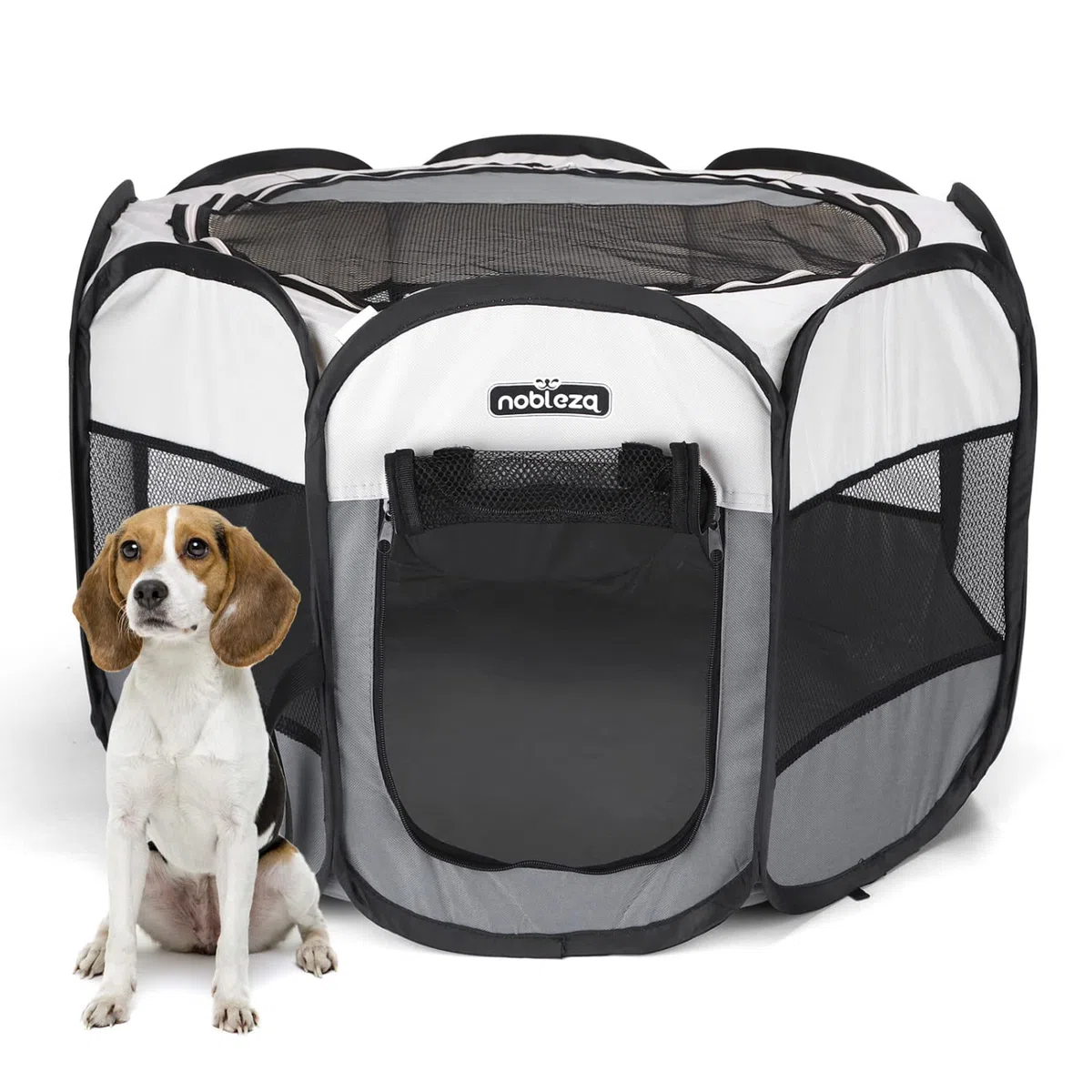 Nobleza - Parque Plegable para Perros, Impermeable Parque de Juego de Tela Oxford, Jaula Octagonal para Cachorros, Gatos, Perros, Conejos, 92x92x58cm