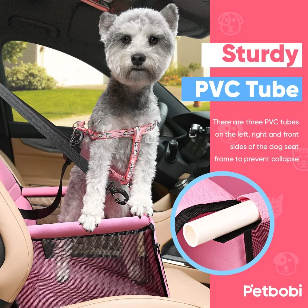 Pet Reinforce - Asiento Elevador de Coche para Perros y Gatos, Bolsa portátil y Transpirable con cinturón de Seguridad, transportador de Perros, Seguridad Estable para Viajes, con Correa de Clip con