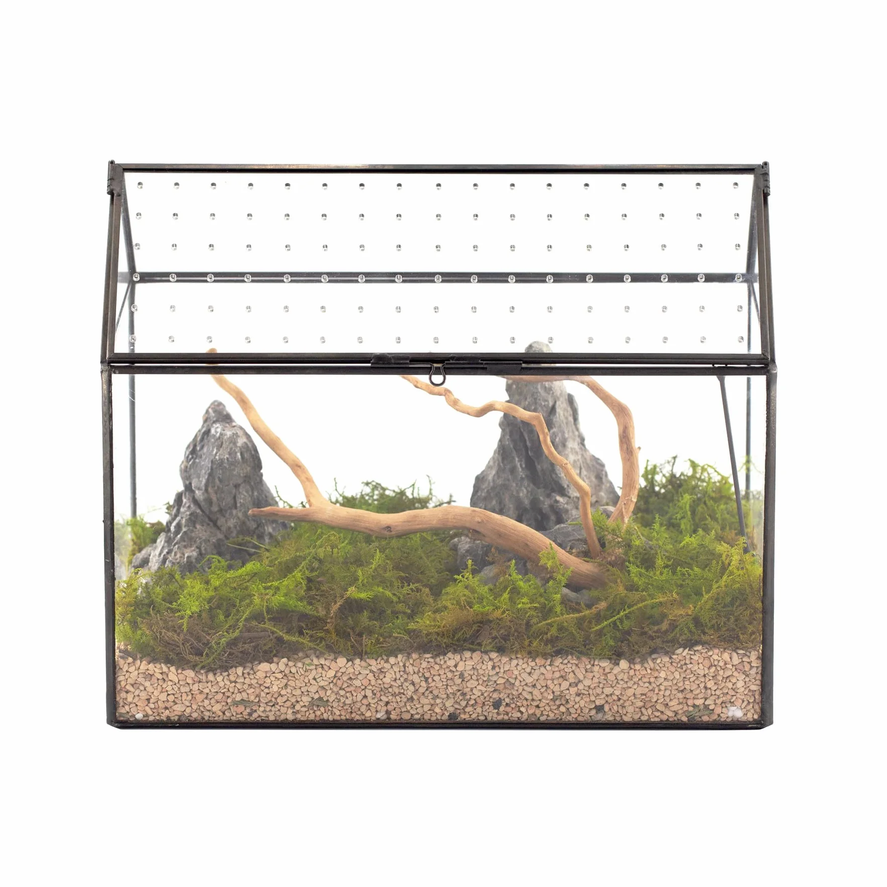 NCYP 26x15x21cm, Terrario de Cristal en Forma de Casa Con Tapa Acrílica, Caja Geométrica Grande Hecha a Mano para Caracoles, Suculentas, Plantas, Regalo DIY (Sólo Terrario)