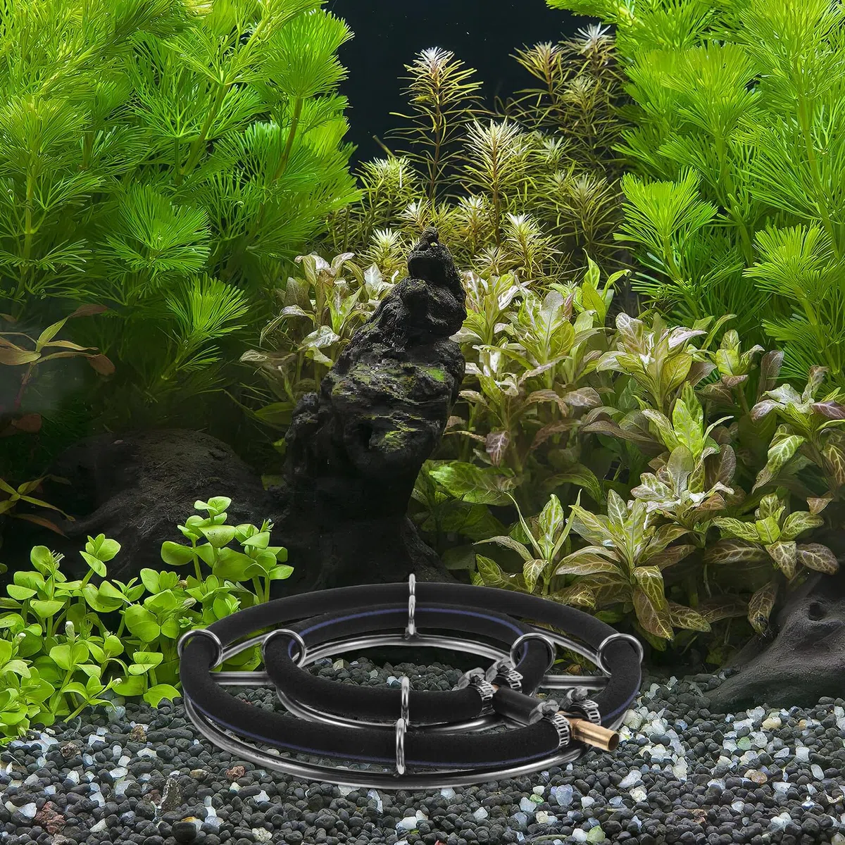 Yardwe Difusor de Burbujas Nano para Acuario Piedra de Aire Redonda de Acero Inoxidable Accesorio Oxigenante Silencioso para Estanques y Bombas Hidropónicas