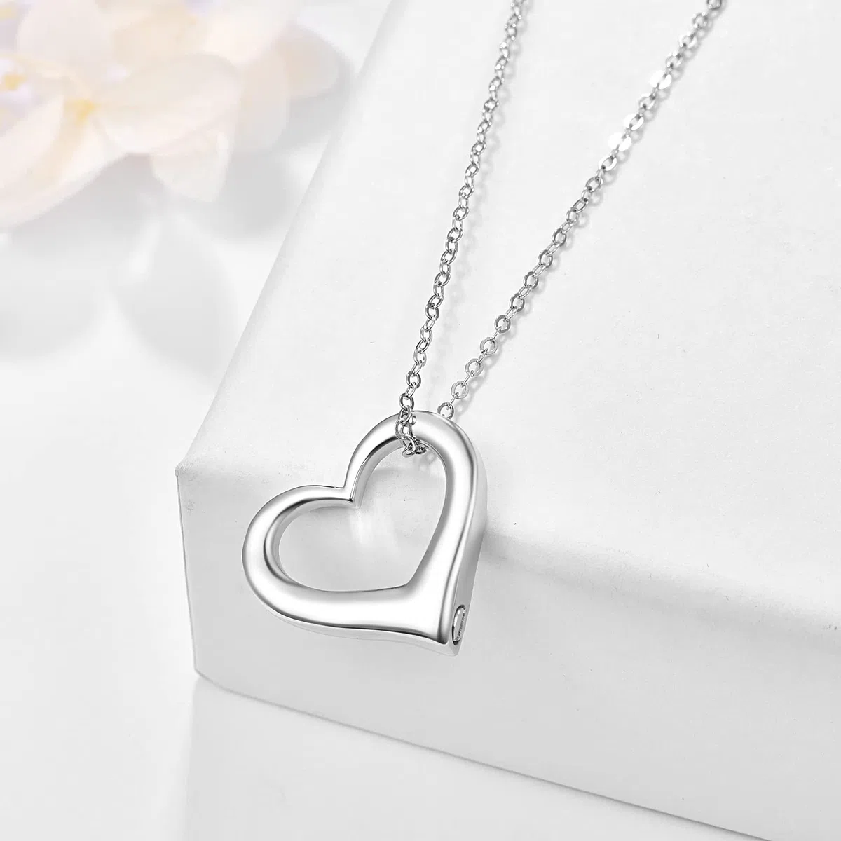 TANGPOET Collar de urna para cenizas 925, joyería conmemorativa de cremación para cenizas, collar con colgante para mamá, papá, mujeres, hombres, mascotas con kit de relleno de embudo,