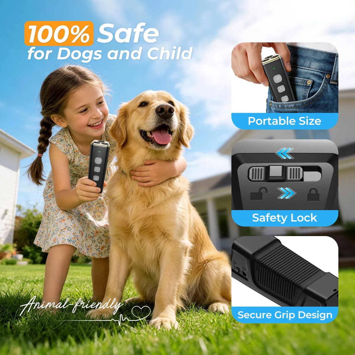 Dispositivos ultrasónicos de alto rendimiento para disuasión de ladridos de perro, dispositivo anti ladridos para perros, herramientas de entrenamiento humano para perros con linterna LED y