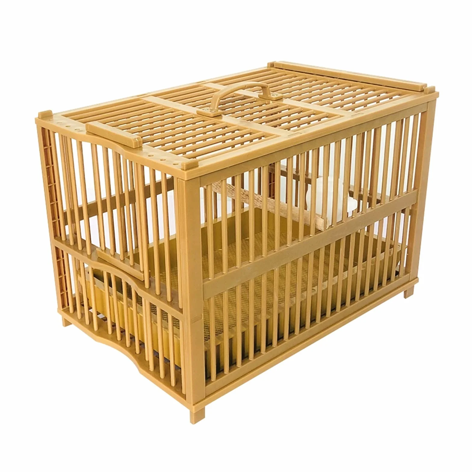 Jaula de pájaros Jaula de bambú Jaula de bañera de bañera Easy Clean Portable Portable Aviary Suministros de avión adecuados para pájaros pequeños Nido de Pájaro