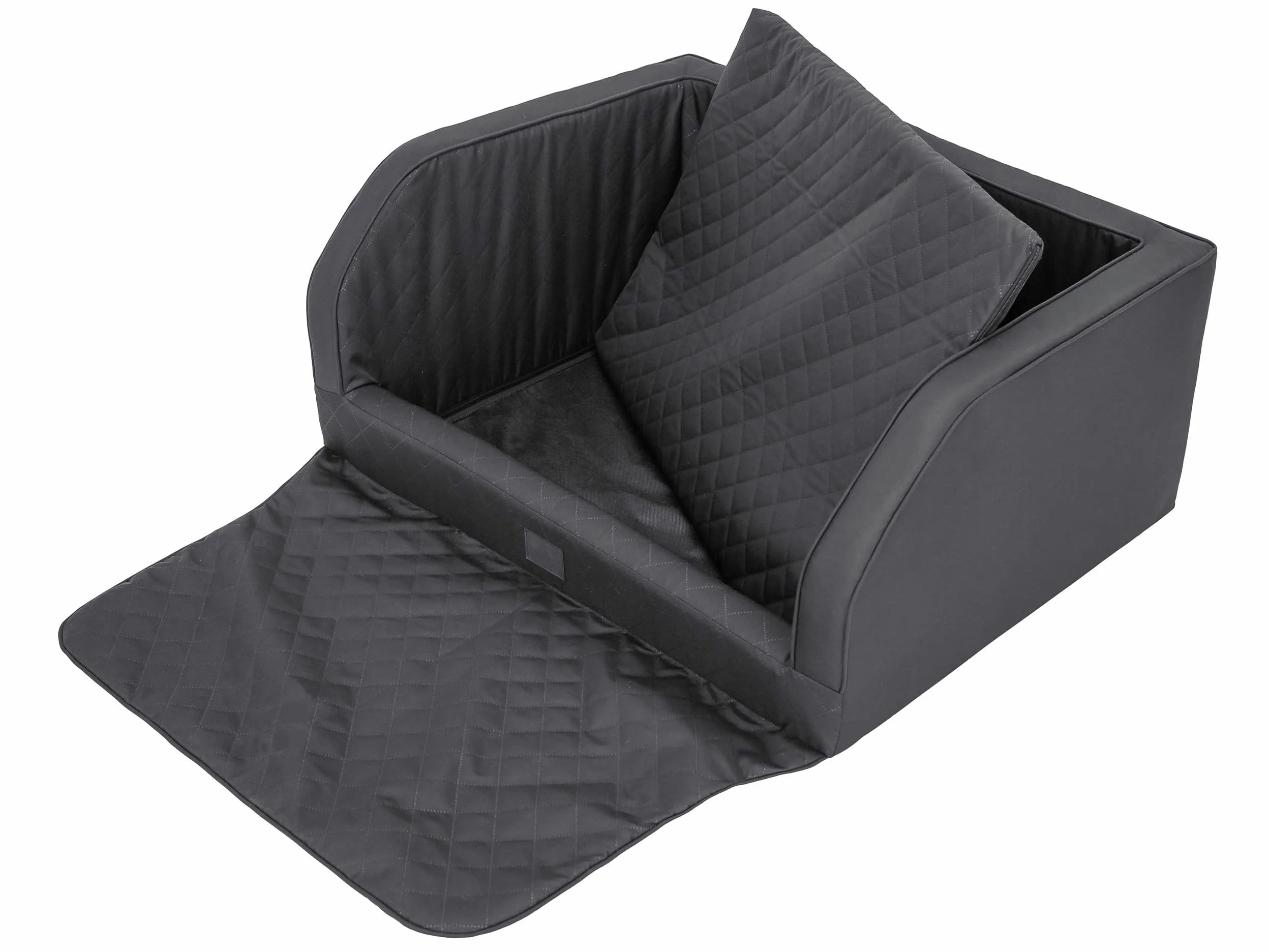 Doggy Asiento de coche para perro, cama protectora para perros medianos y grandes, negro, 92 x 70 x 39 cm