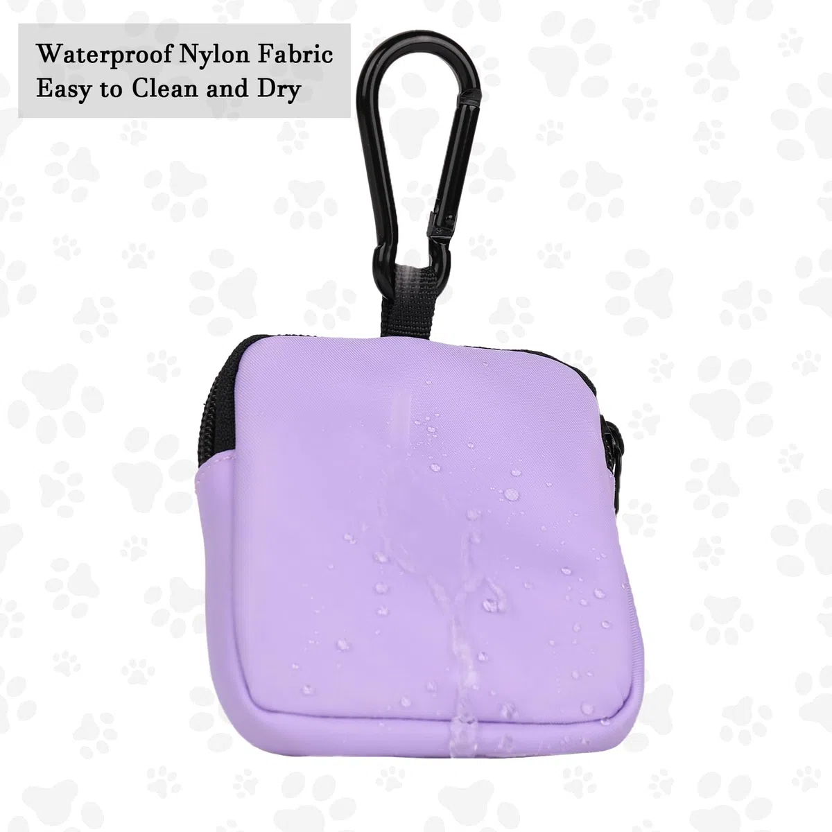Bolsa impermeable para golosinas para perros, bolsa de entrenamiento para perros, dispensador de bolsas de excremento integrado, bolsa de hombro ajustable (BLK) (bolsa pequeña violeta)