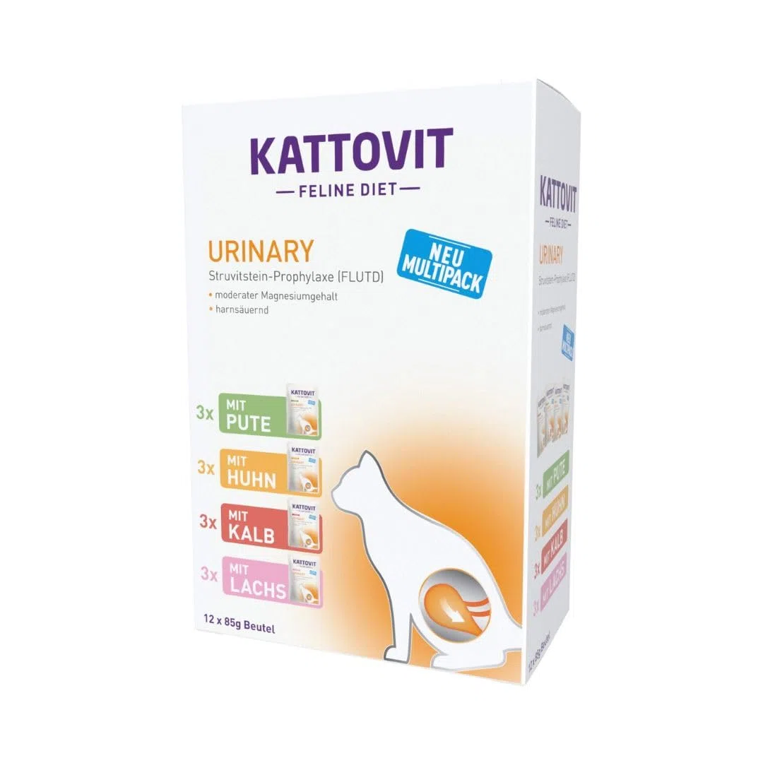 KATTOVIT - Urinary Multipack Comida húmeda para Gatos | Comida húmeda para Gatos como alimento Completo en Bolsa Fresca. Alimento dietético para Gatos Adultos con Enfermedades del tracto urinario | 5